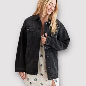 Black denim jacket from American Eagle. Size small, fits oversized. NWT